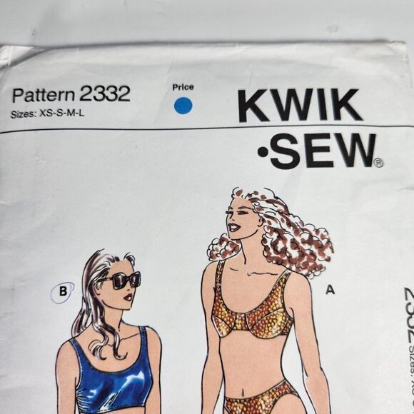 Kwik Sew Bathing Suit Patterns 2332 Two-Piece Boy Shorts or Hi Cut - Picture 2 of 8